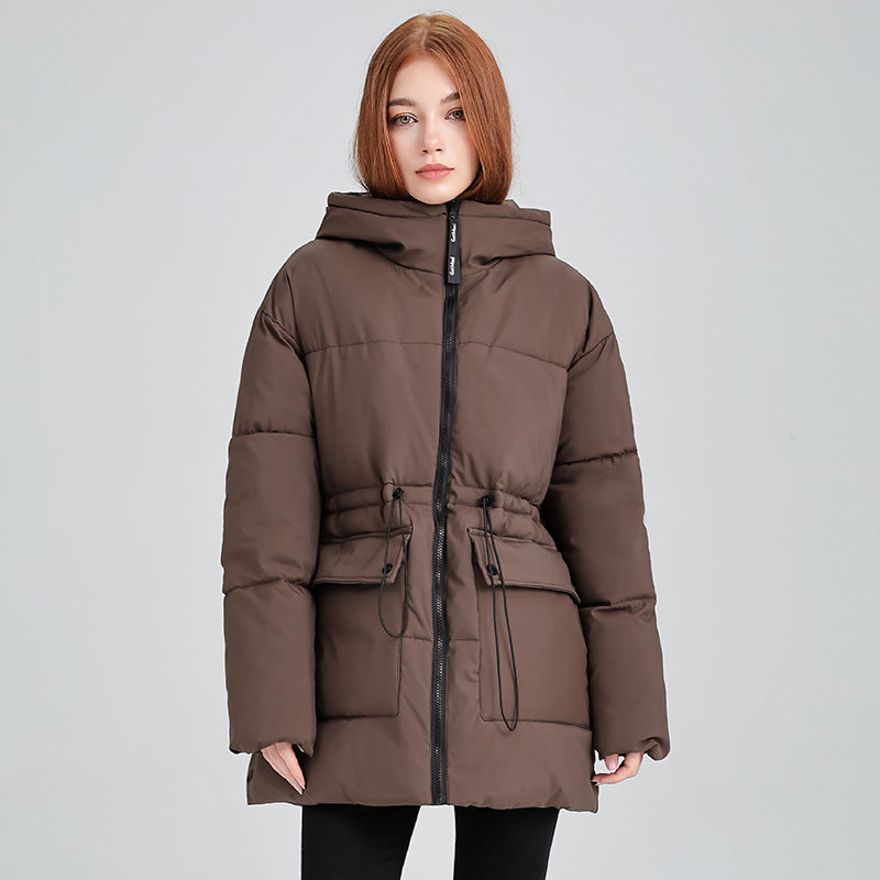 Parka Jas Dames met Verstelbare Taille en Capuchon