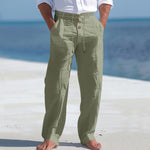 Linnen zomerbroek met knopen Heren