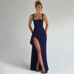 Maxi jurk met open rug Dames