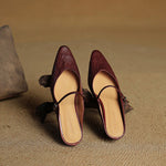 Mary Jane muiltjes met spitse neus Dames
