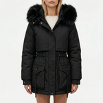 Winterjas Dames Parka met Taillekoord en Capuchon