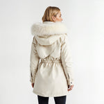 Winterjas Dames Parka met Taillekoord en Capuchon