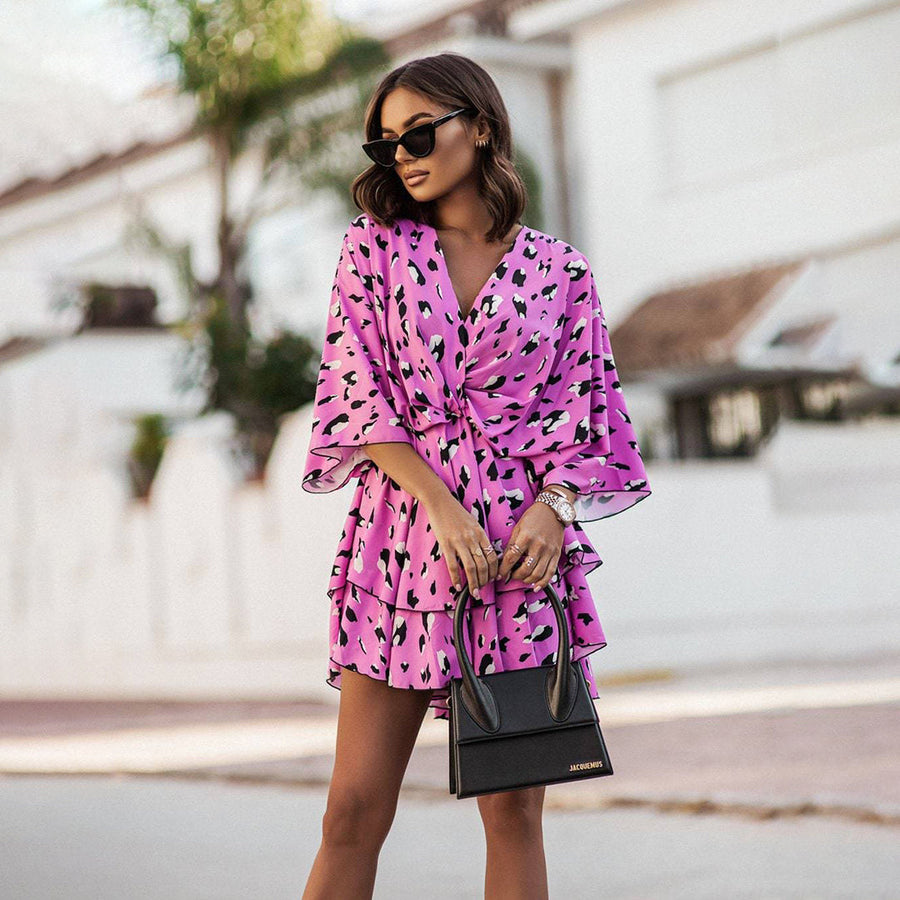 Mini zomerjurk met bloemenprint Dames