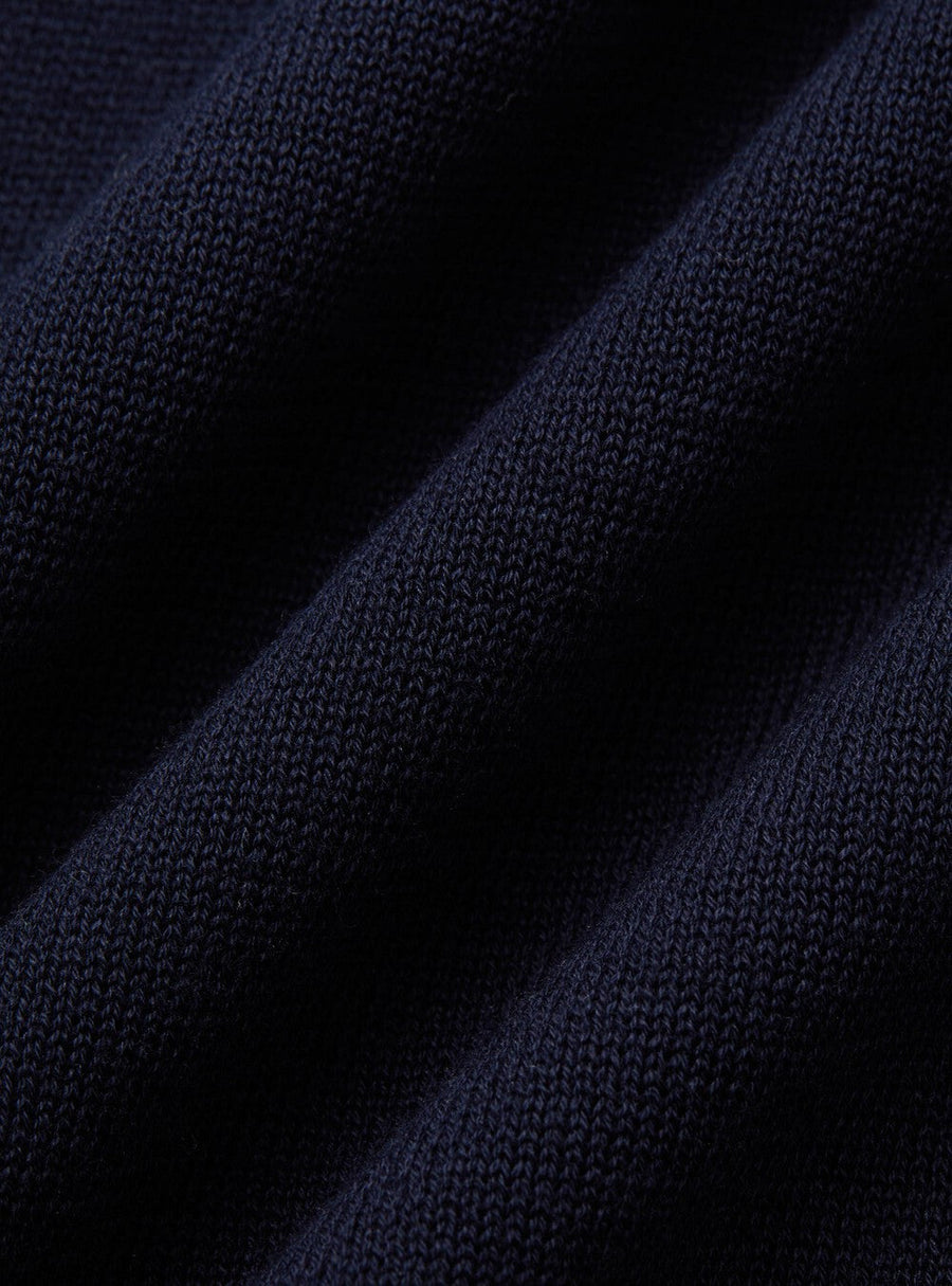 Poloshirt zonder knopen katoen heren – Marineblauw