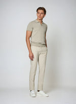 Poloshirt zonder knopen katoen heren – Taupe