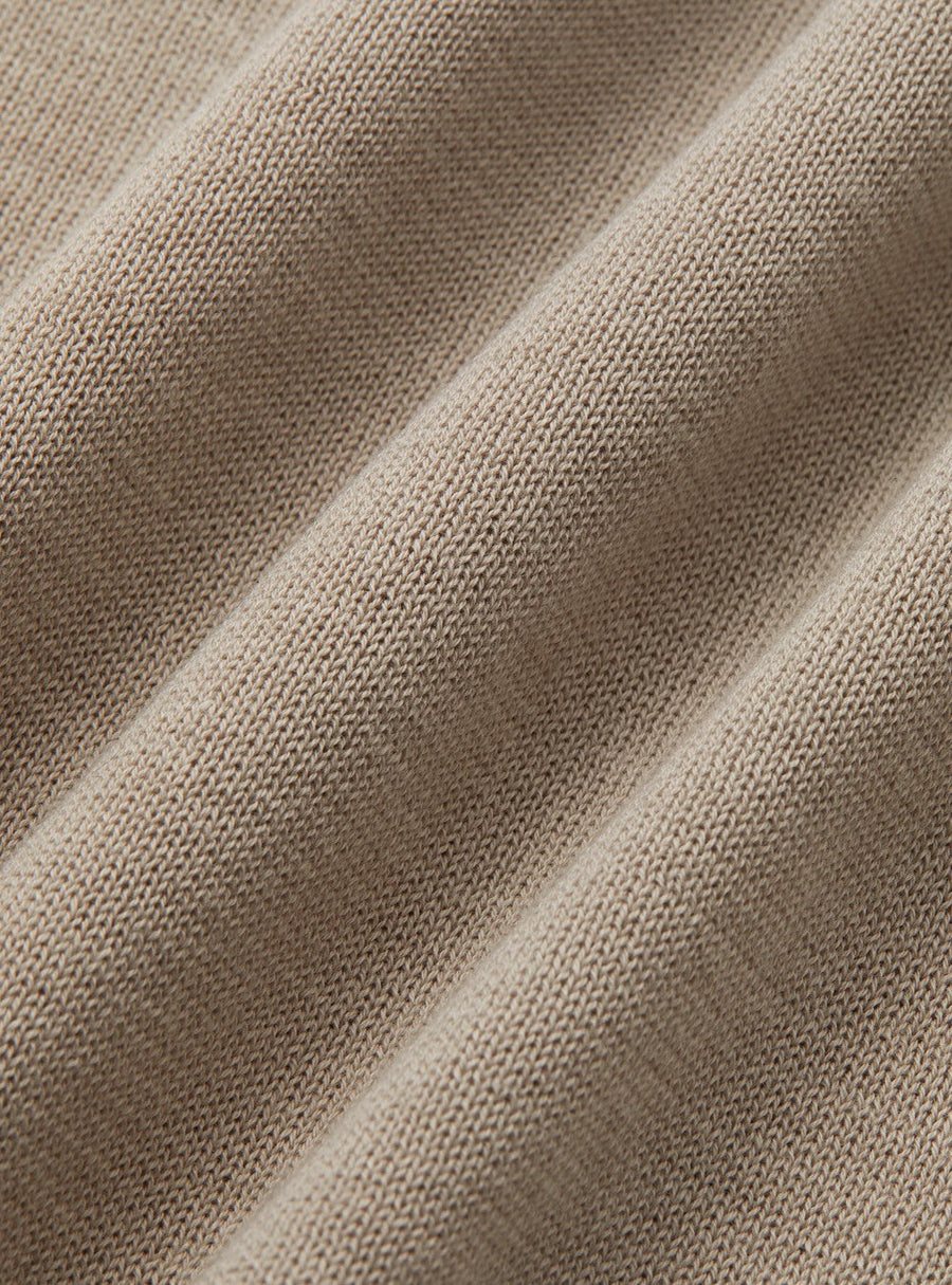 Poloshirt zonder knopen katoen heren – Taupe
