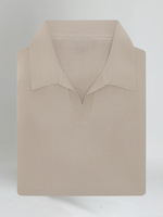 Poloshirt zonder knopen katoen heren – Taupe