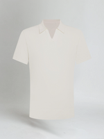 Poloshirt zonder knopen katoen heren – Wit
