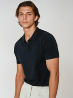 Poloshirt zonder knopen katoen heren – Zwart