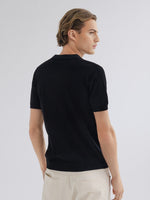 Poloshirt zonder knopen katoen heren – Zwart