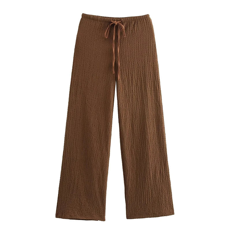 Tweedelige zomer set met top en lange broek Dames
