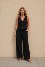 Tweedelige zomer set met top en lange broek Dames