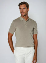Katoenen polo piqué heren  - Khaki