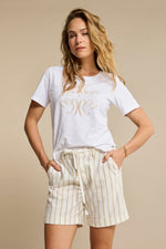Gestreepte korte broek dames