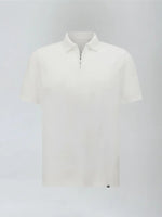 Zomer polo met rits katoen heren - Wit