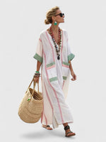 Maxi kaftan boho jurk met V-hals Dames