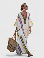 Maxi kaftan boho jurk met V-hals Dames