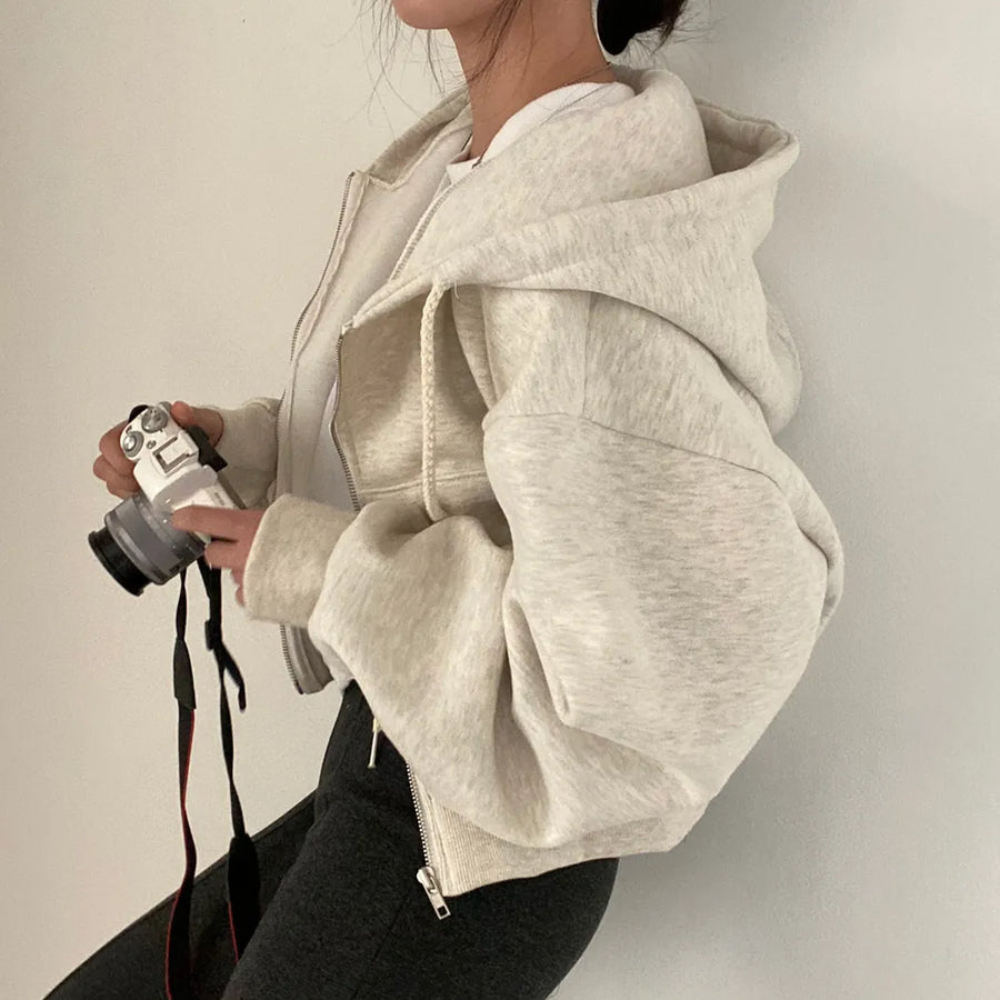 Hoodie Dames Oversized met Rits