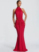 Maxi jurk met open rug Dames