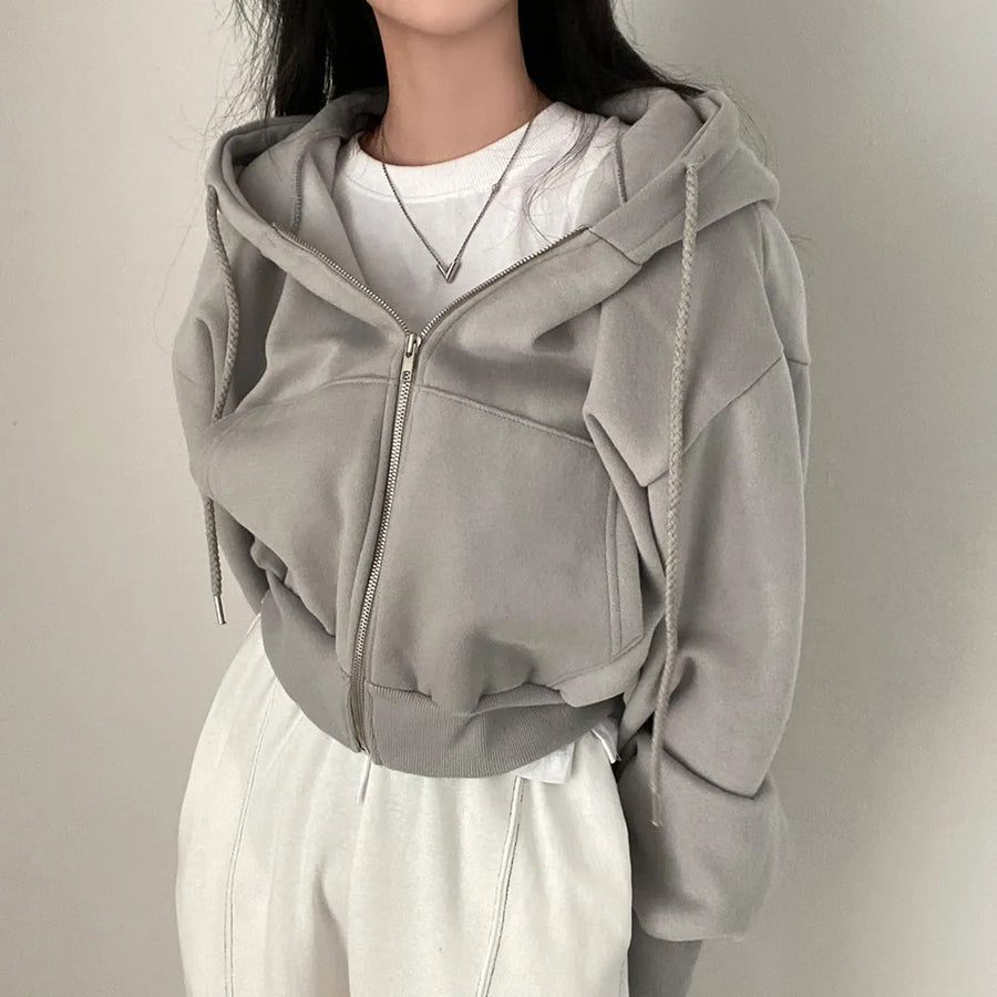 Hoodie Dames Oversized met Rits