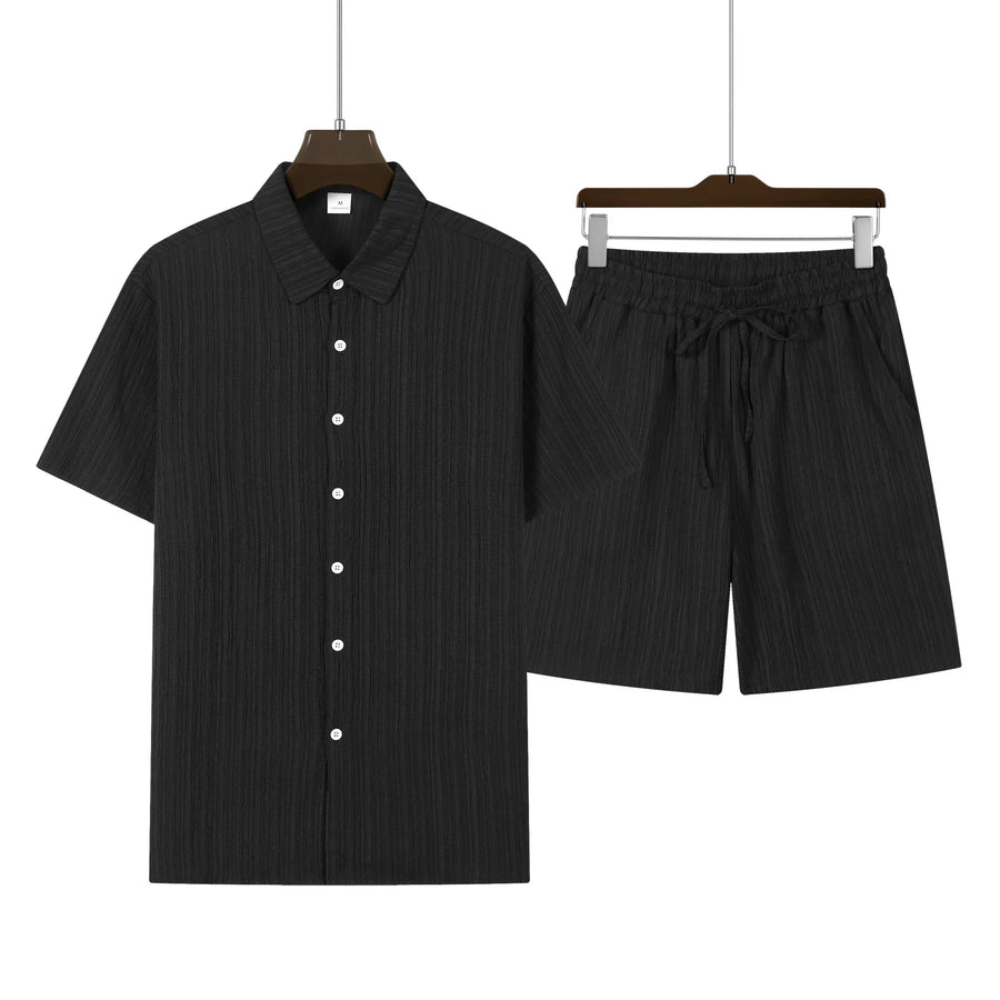 2-delige zomer set met overhemd en korte broek Heren