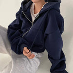 Hoodie Dames Oversized met Rits