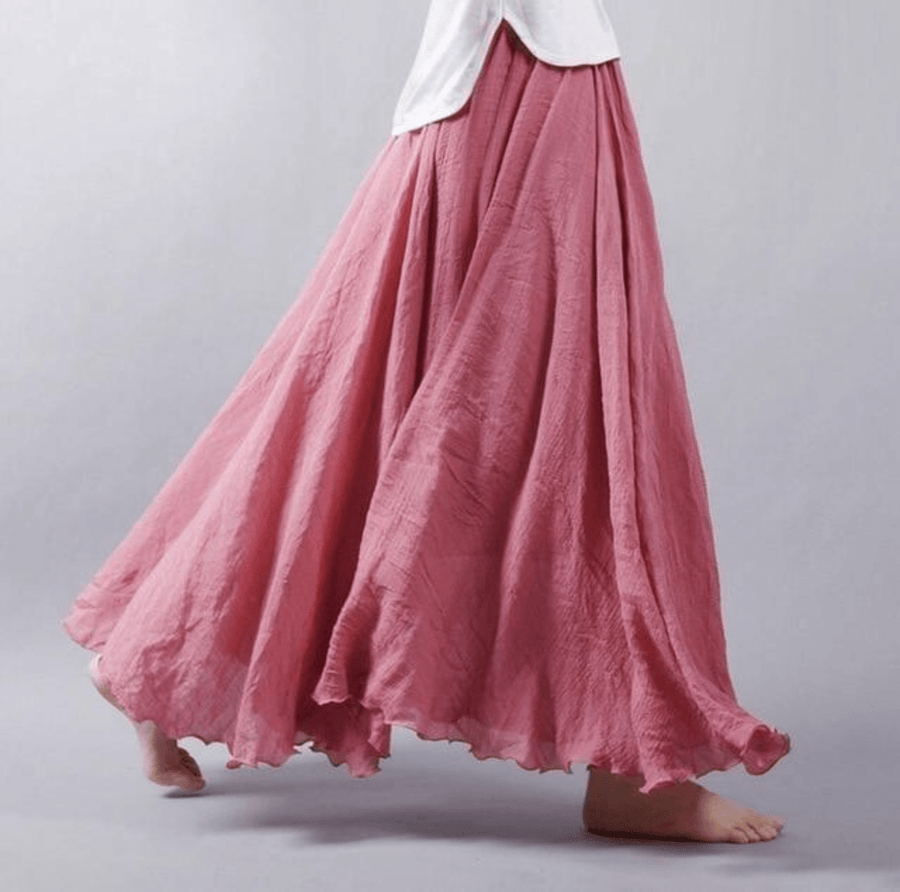 Bohemian maxi rok linnen Dames