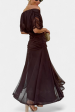 Elegante maxi jurk met plooien Dames