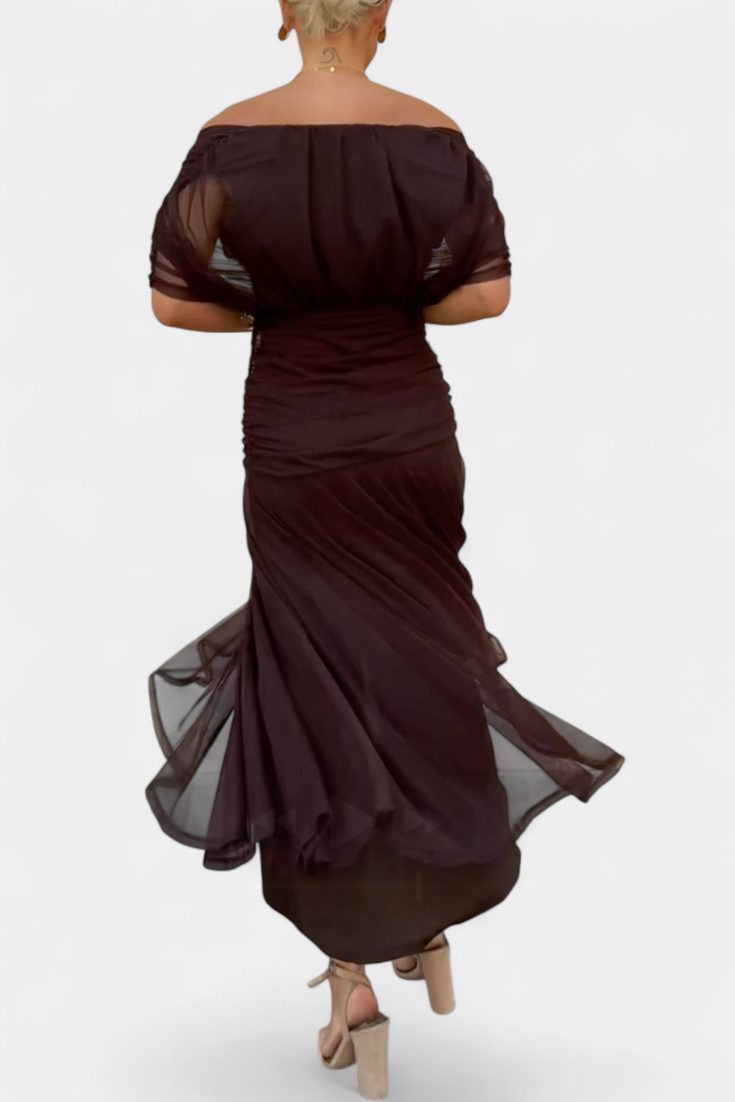 Elegante maxi jurk met plooien Dames