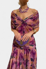 Elegante maxi jurk met plooien Dames