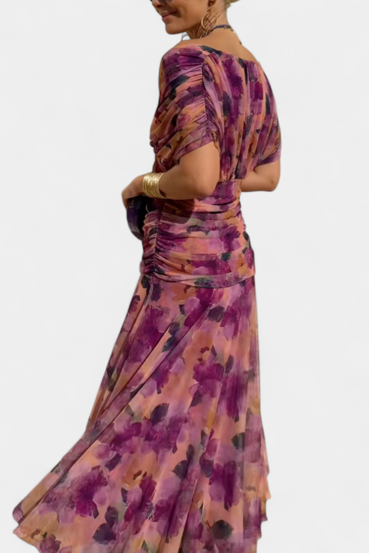 Elegante maxi jurk met plooien Dames