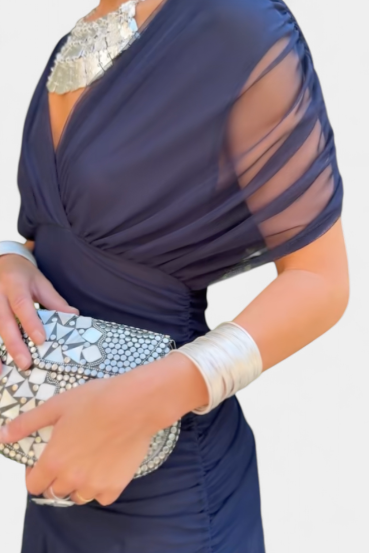 Elegante maxi jurk met plooien Dames