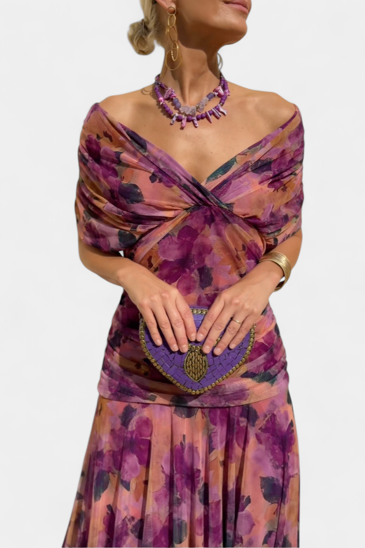 Elegante maxi jurk met plooien Dames