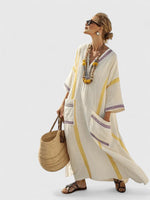 Maxi kaftan boho jurk met V-hals Dames