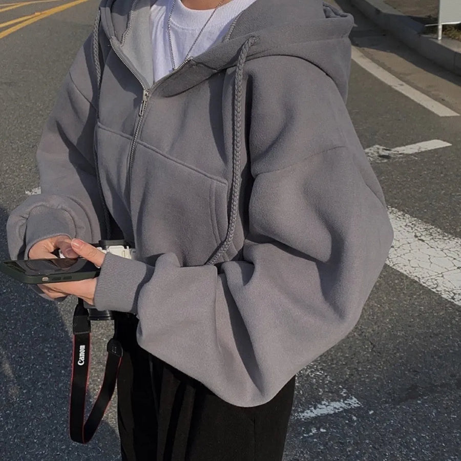 Hoodie Dames Oversized met Rits