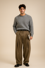 Oversized Pantalon Heren Geplooid
