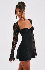 Mini Bodycon Jurk met kanten mouwen Dames