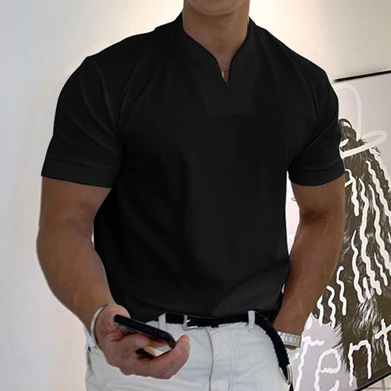 Slim fit T-shirt met V-hals Heren