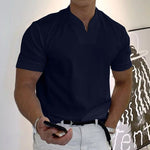 Slim fit T-shirt met V-hals Heren
