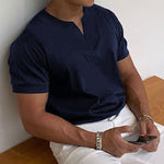 Slim fit T-shirt met V-hals Heren