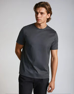 Supima T-shirt slim fit katoen heren - Donkergrijs
