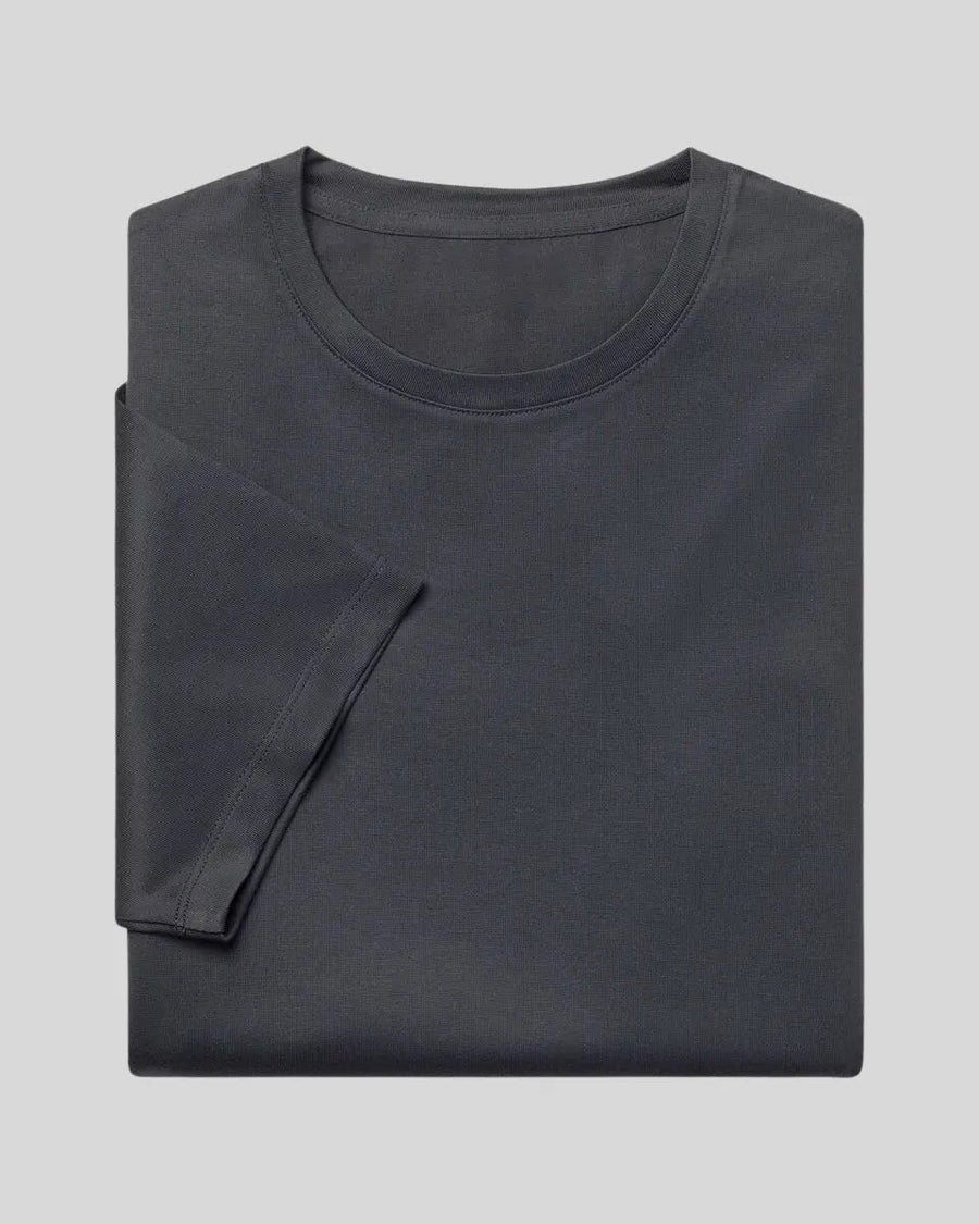 Supima T-shirt slim fit katoen heren - Donkergrijs