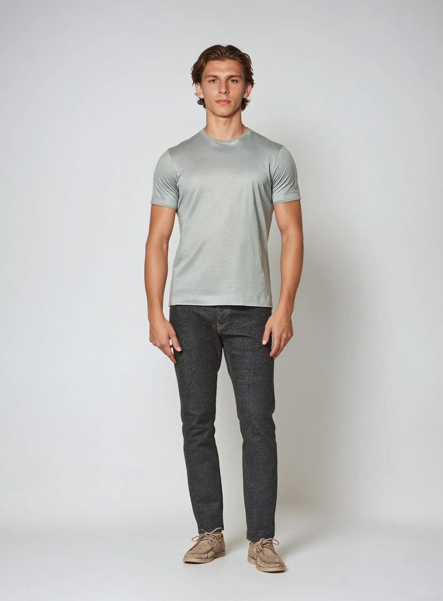 Supima T-shirt slim fit katoen heren - Grijs