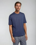 Supima T-shirt slim fit katoen heren - Intens Blauw