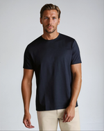Supima T-shirt slim fit katoen heren - Marineblauw