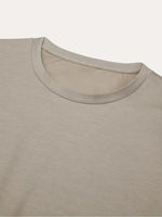 Supima T-shirt slim fit katoen heren - Taupe