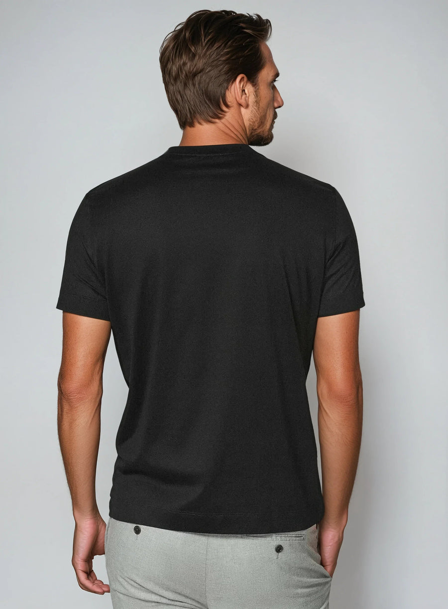Supima T-shirt slim fit katoen heren - Zwart