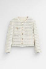 Bouclé Blazer met Parelknopen Dames