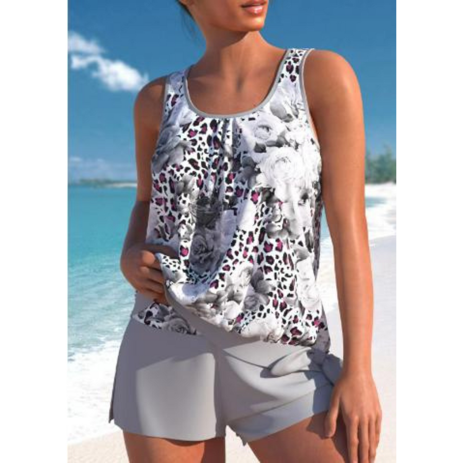 Tweedelige tankini set met bloemenprint Dames