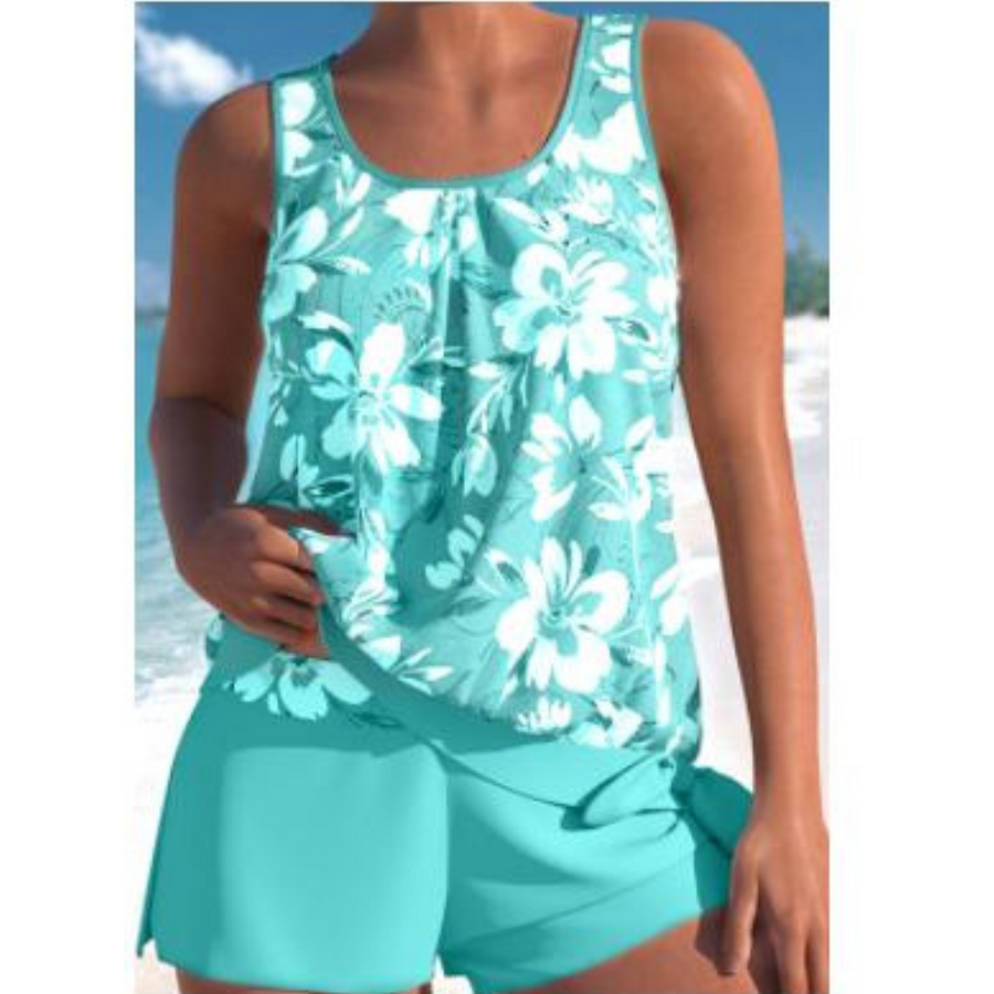 Tweedelige tankini set met bloemenprint Dames